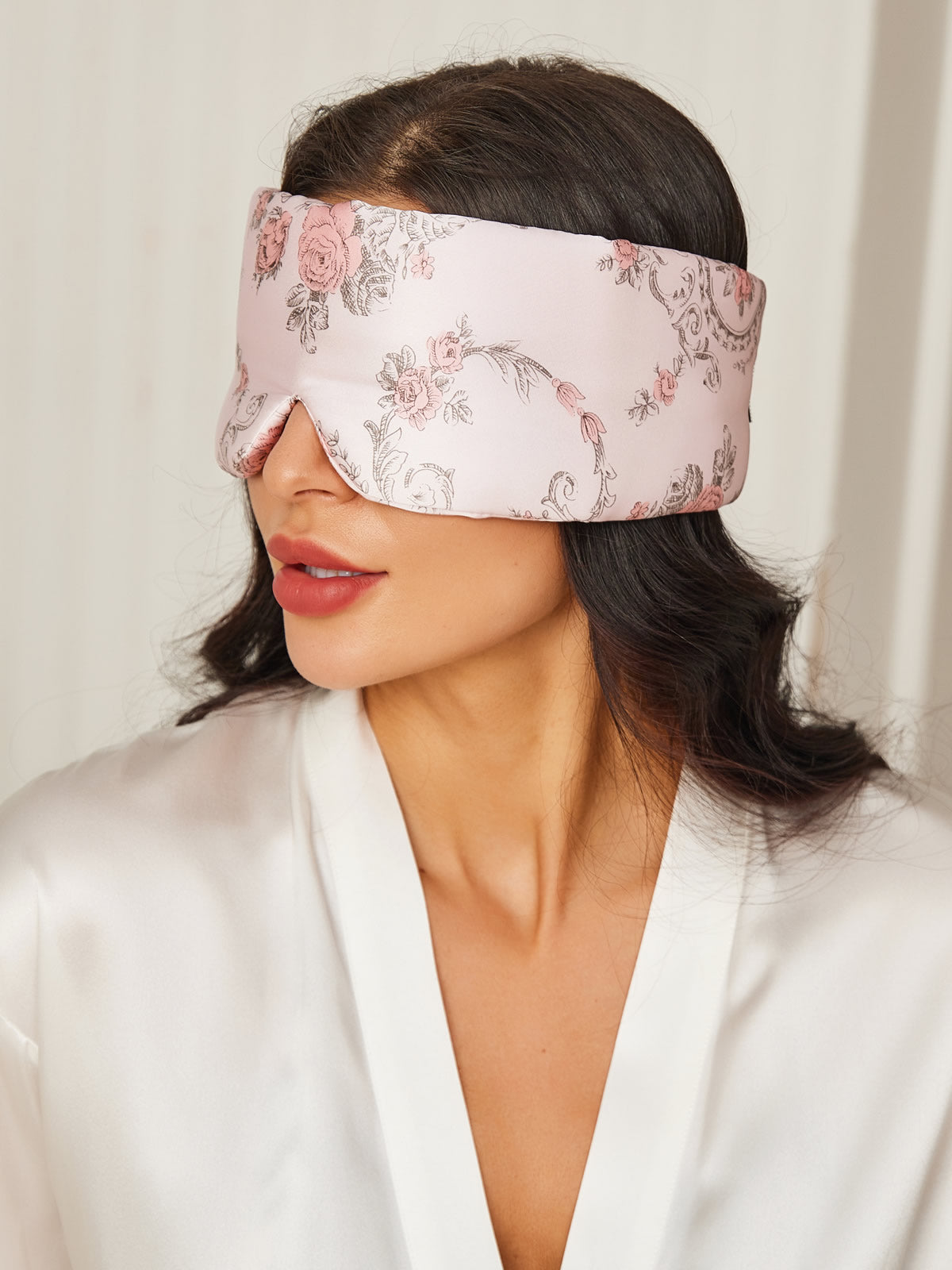 100% Silk Filled Eye Mask: Silk and Lace Feminine Silk Eye Mask