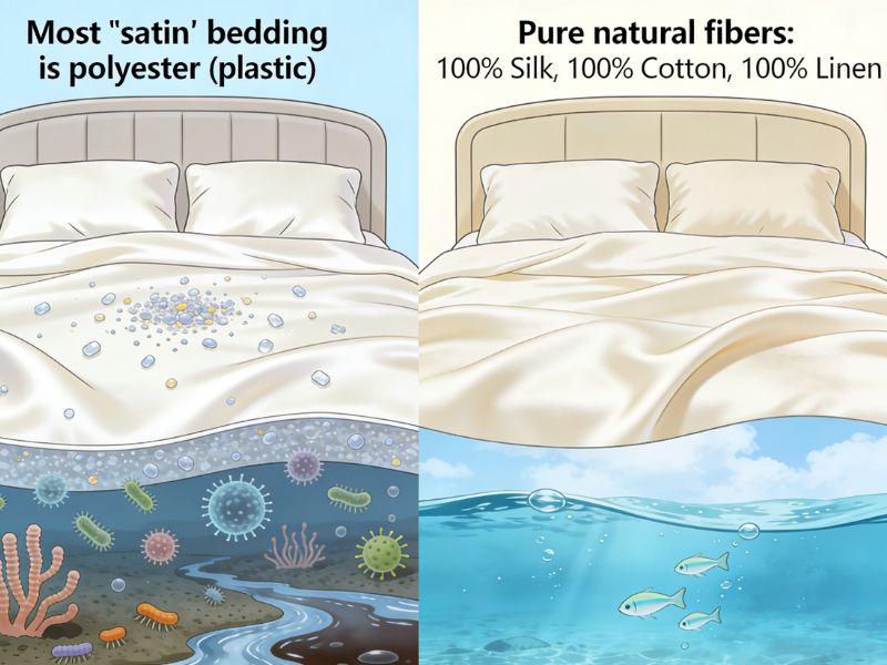 A comparison illustration distinguishing bedding materials