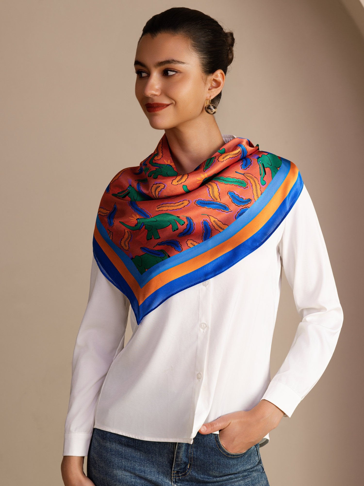 [Clay Elephant] SilkSilky Scarf 002