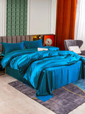 SilkSilky US 25Momme Pure Silk Bedding Set Teal 002