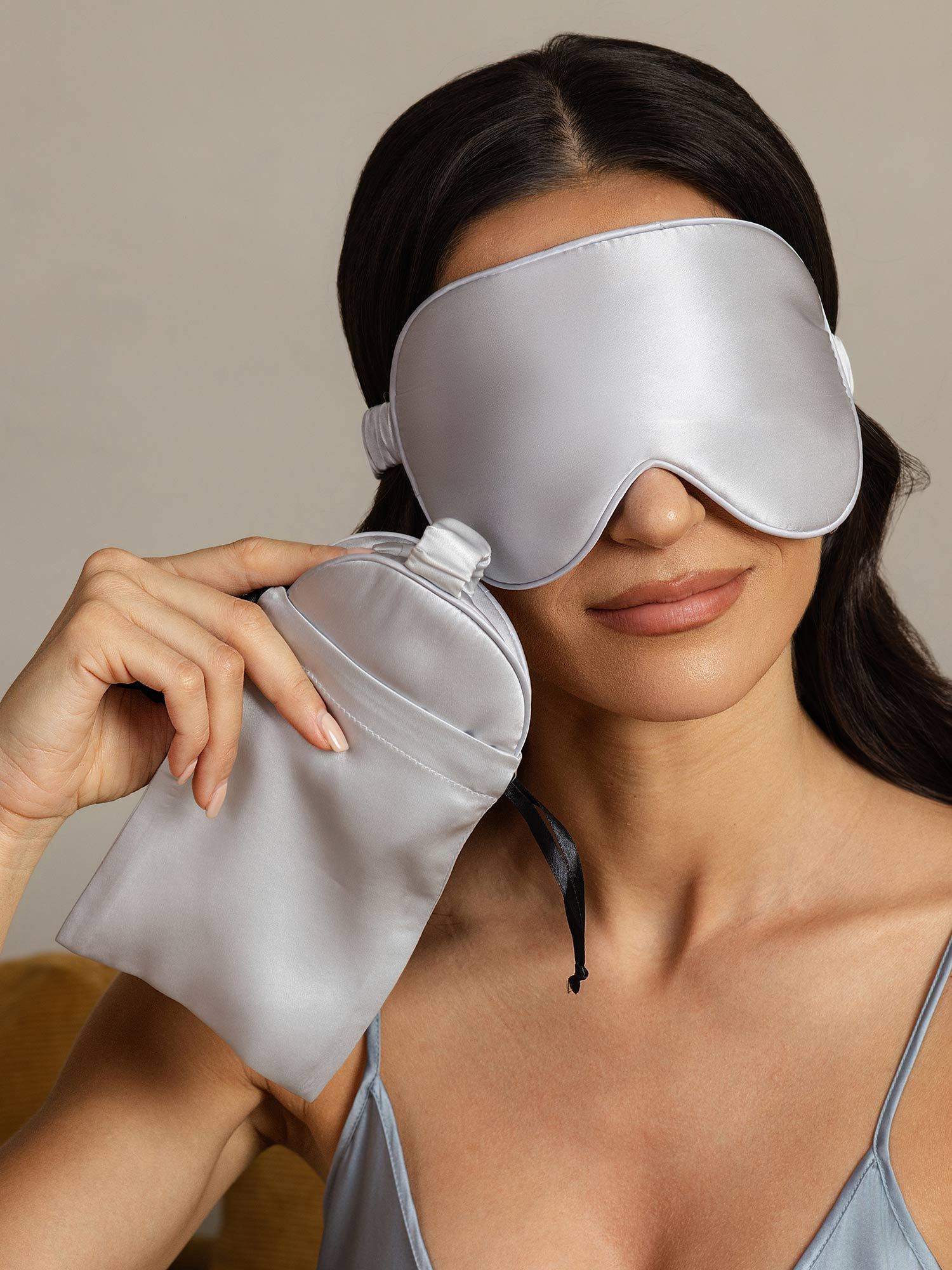 [Silver] SilkSilky Pure Silk Eye Mask 002