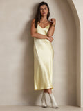 SilkSilky  Pure Silk Sleeveless Round Neck Dress Yellow 004