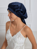 SilkSilky Pure Silk Sleep Cap DarkBlue 002