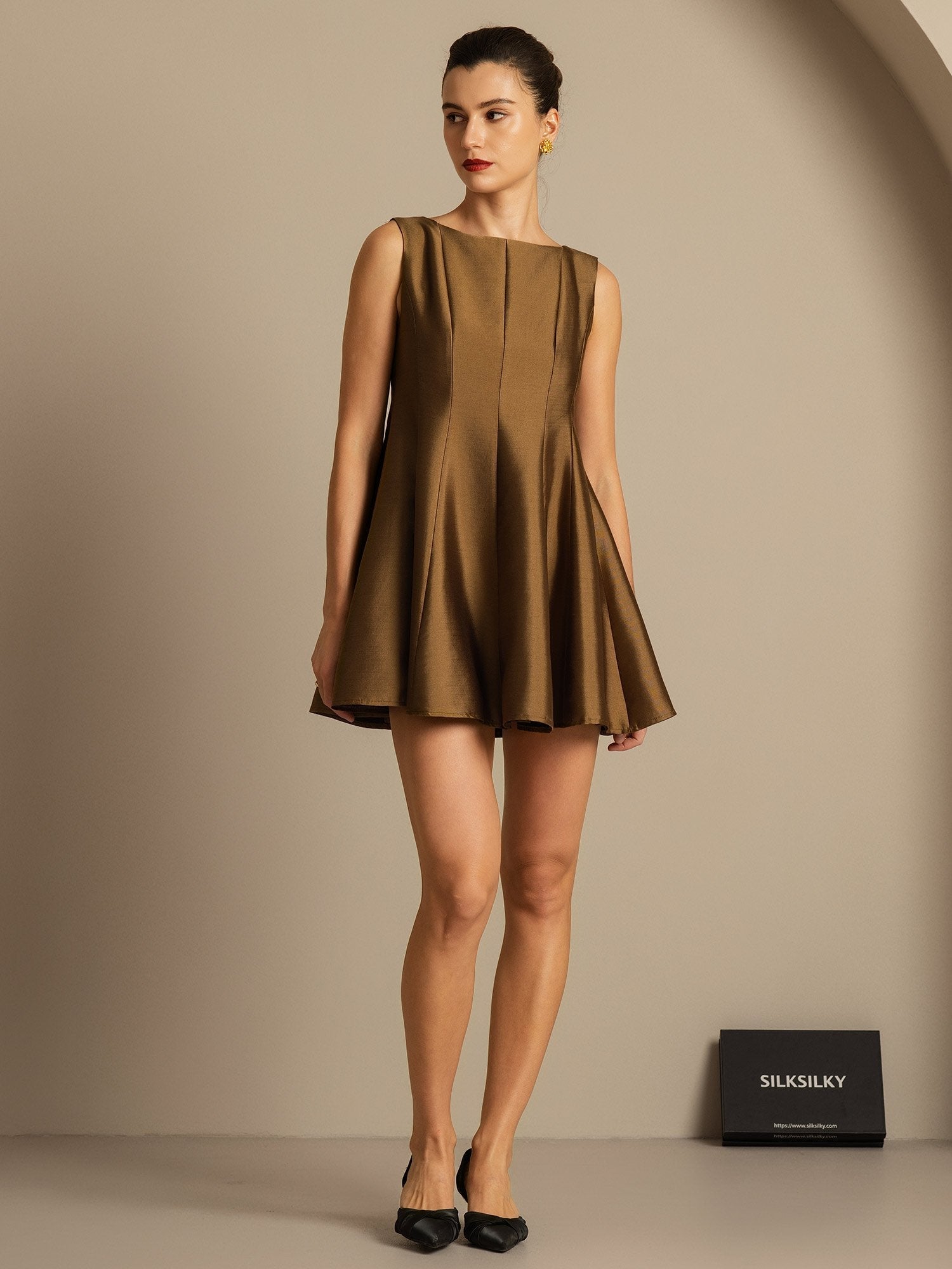 [Bronze] SilkSilky  32Momme Silk Dress 001,