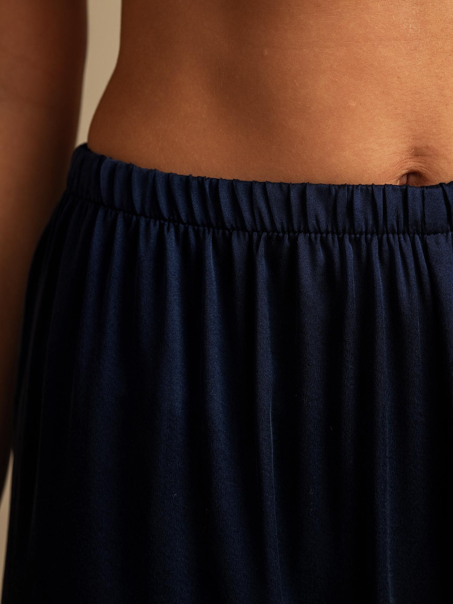 [Dark Blue] SilkSilky  19Momme Silk Womens Sleep Bottoms 004,