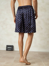[Navy Chain] SilkSilky  Pure Silk Mens Sleep Bottoms 002,