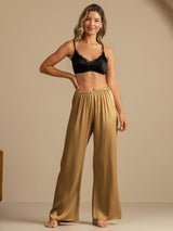 [Tan] SilkSilky  19Momme Machine-Washable Silk Women's Sleep Pants 007