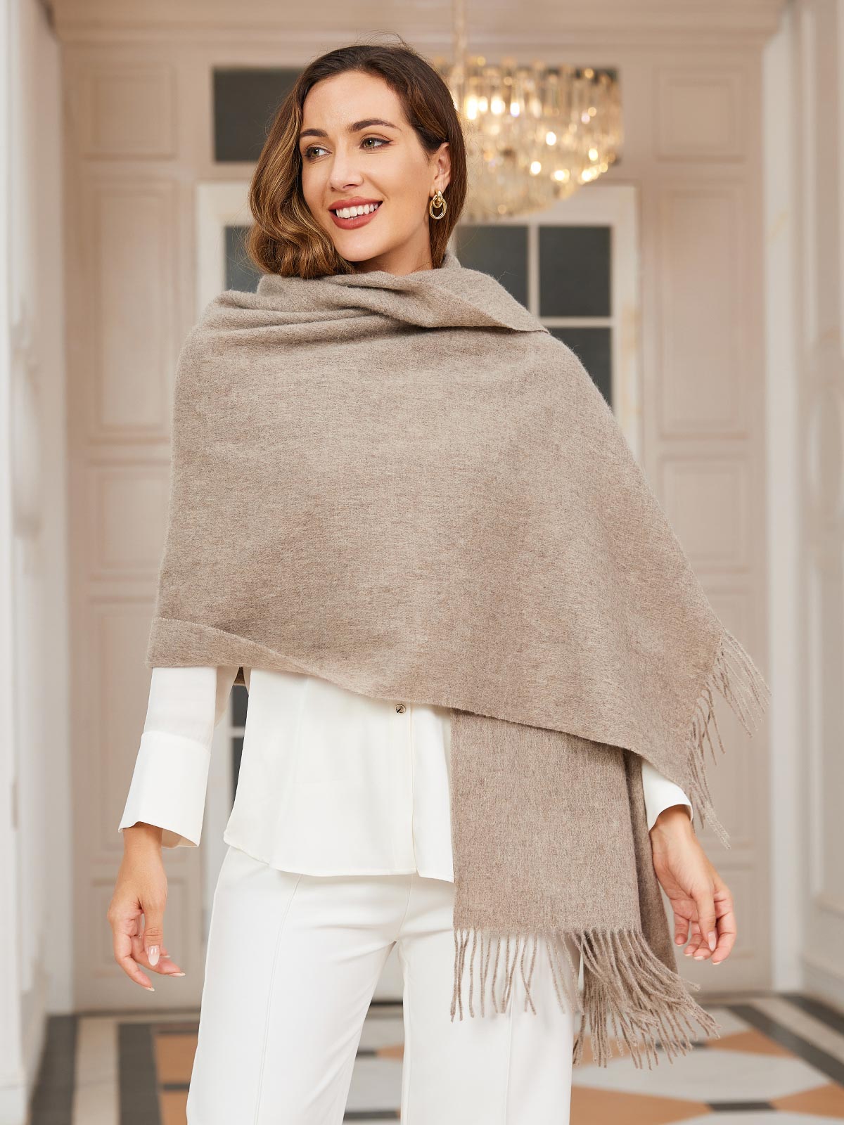[Dark Khaki] SilkSilky  Wool Scarf 003