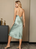 SilkSilky-US-19Momme-Pure-Silk-Sleeveless-V-Neck-Dress-Mint-Green-002