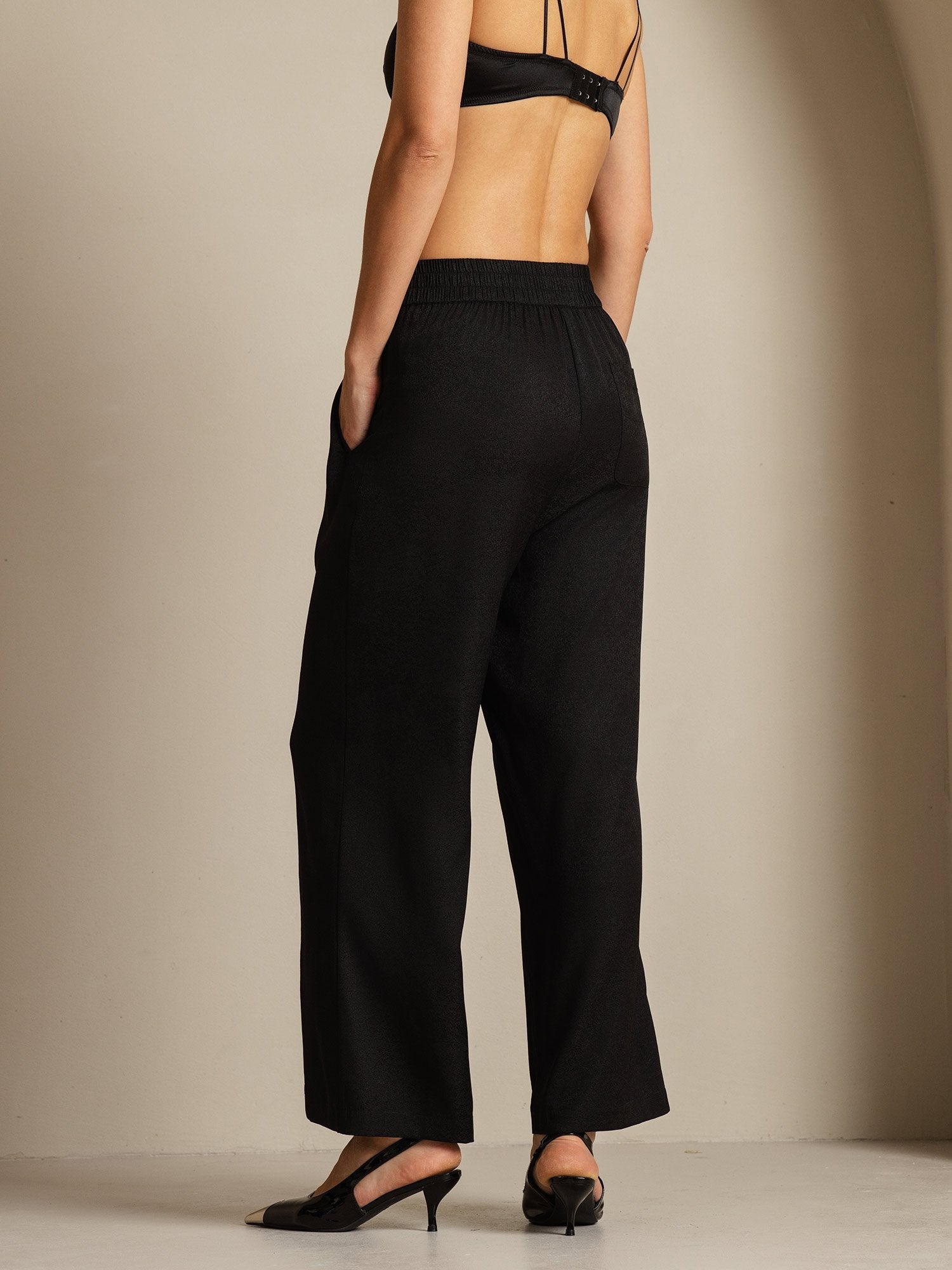 [Black] SilkSilky 22Momme Silk Womens Pants 002