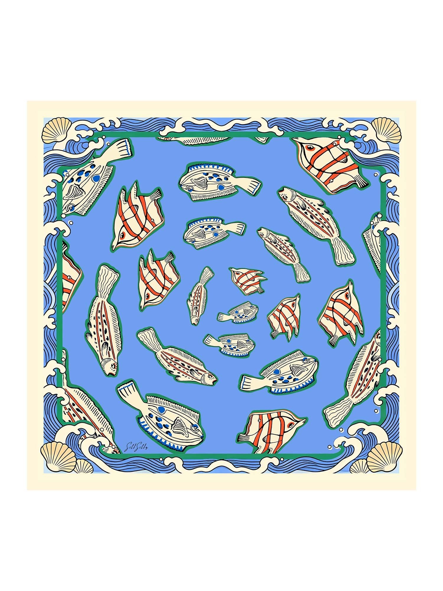[Blue Fish] SilkSilky Scarf 001