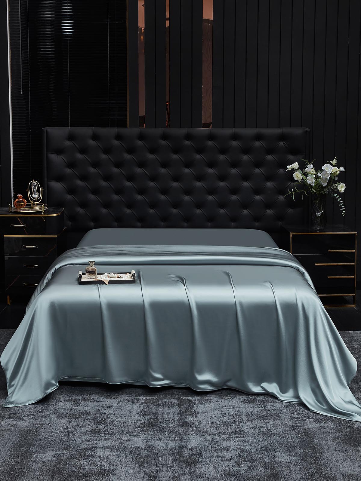 [Grayish Blue] SilkSilky  19Momme Pure Silk Duvet Cover 002