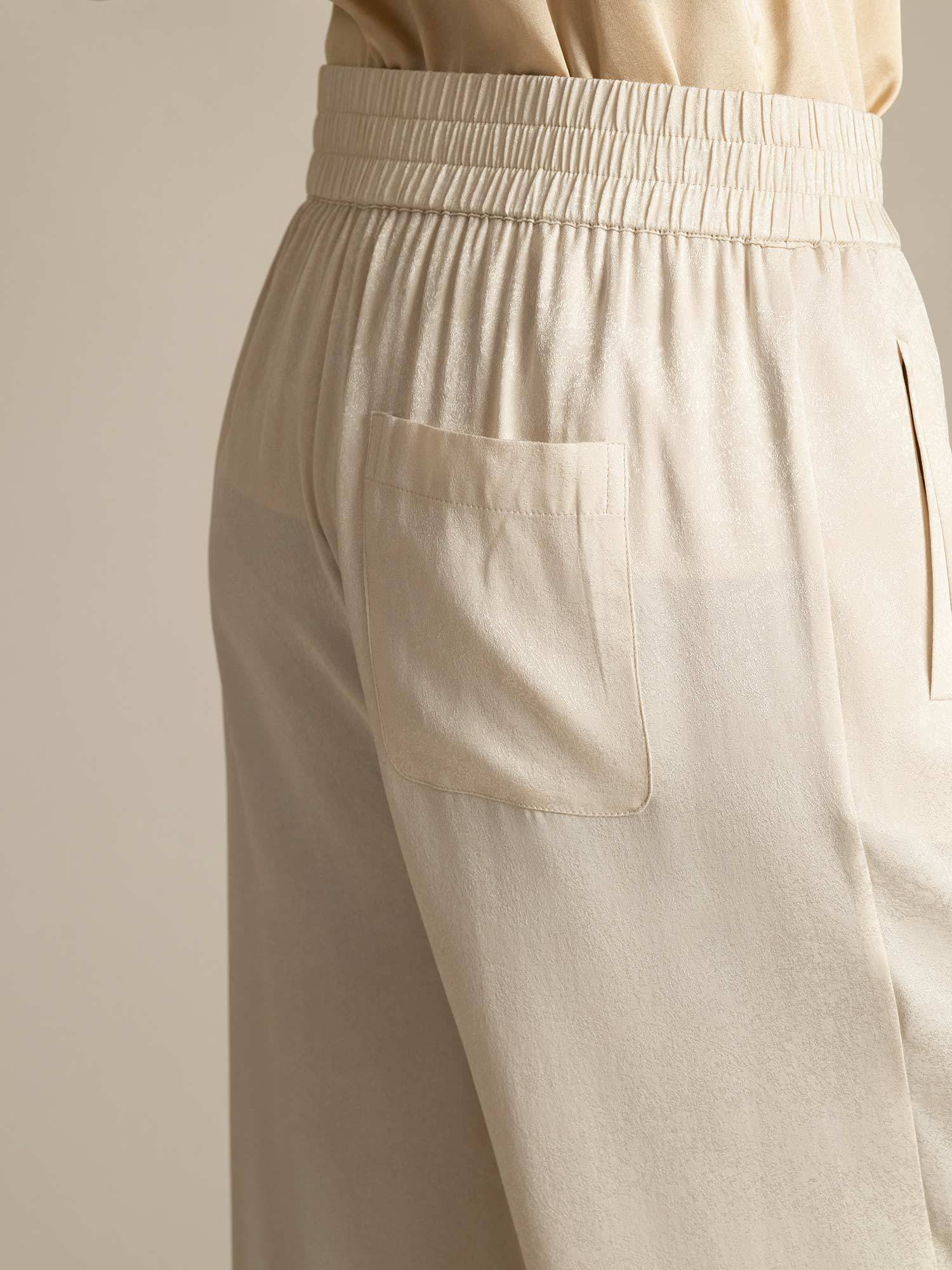 [Beige] SilkSilky 22Momme Silk Womens Pants 005