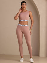 [Pink] SilkSilky Sleeveless Crew Neck Women's Outfit Sets 003