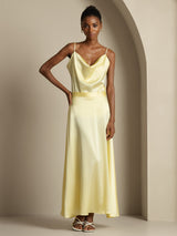 [Light Yellow] SilkSilky  Spaghetti Strap Cowl Neck Women's Outfit Sets 003