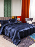 SilkSilky US 25Momme Pure Silk Bedding Set DarkBlue 001