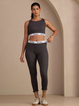 [Gray] SilkSilky Sleeveless Crew Neck Women's Outfit Sets 007