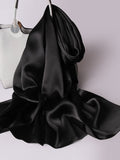 SilkSilky US Pure Silk Scarf Black 002