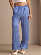 [Blue Pinstripe] SilkSilky Womens Pants 001