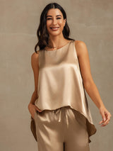 [Champagne] SilkSilky  Sleeveless Women's Pajamas 002