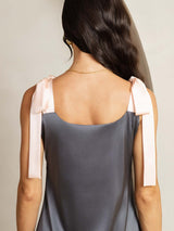 [Dark Gray] SilkSilky  Sleeveless Square Neck Dress 005