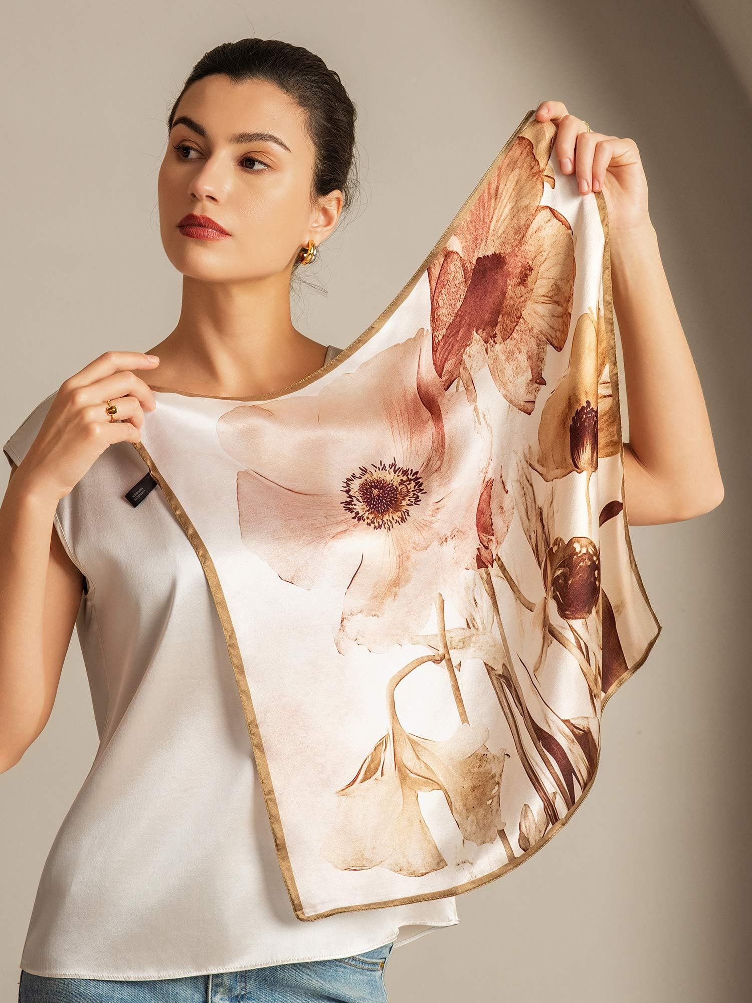 [Multi] SilkSilky Pure Silk Scarf 003