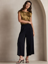 [Brown] SilkSilky  Cap Sleeve Round Neck Women's T-Shirt 006