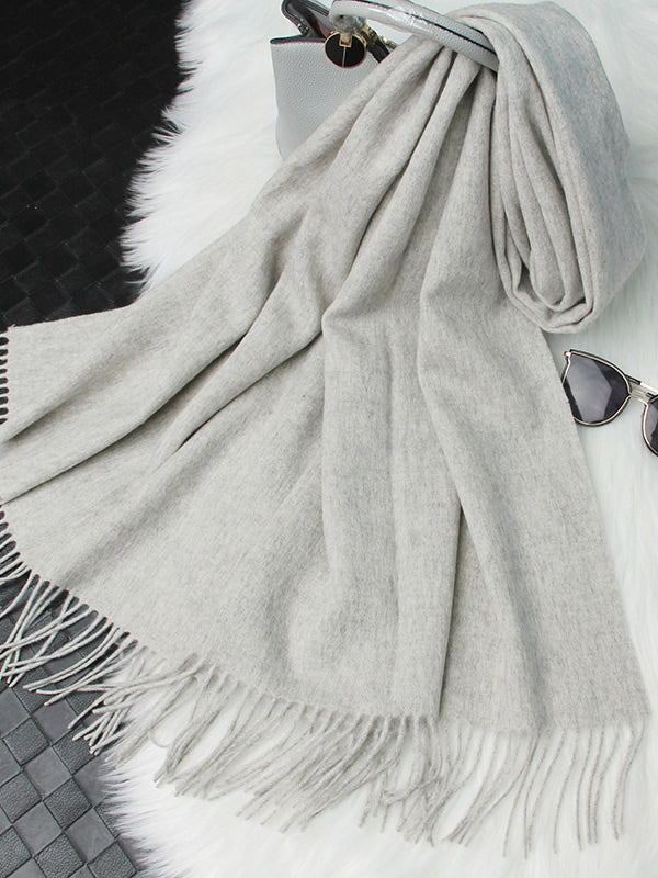 SilkSilky US Wool Scarf Gray 010