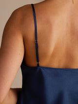 [Dark Blue] SilkSilky Spaghetti Strap V Neck Camisole Top 004