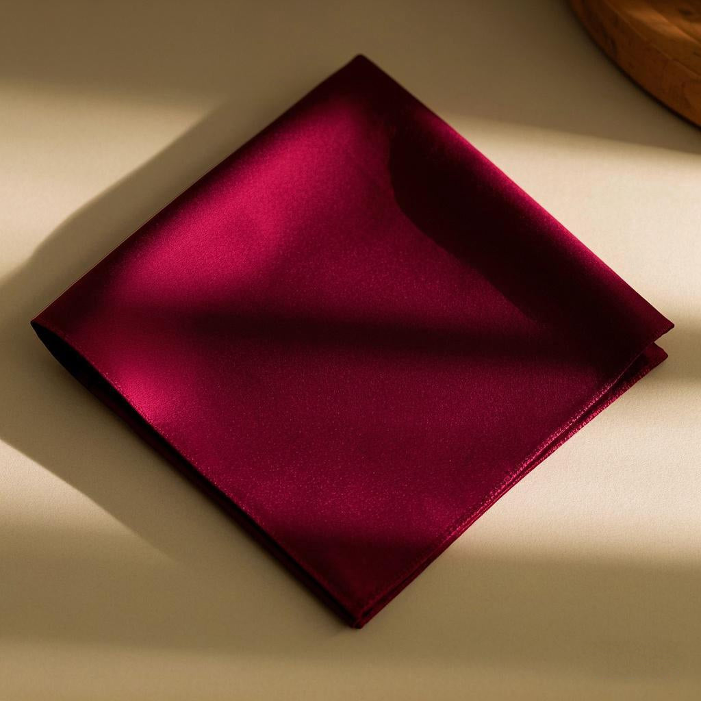 [Dark Red] SilkSilky  Pure Silk Scarf 004