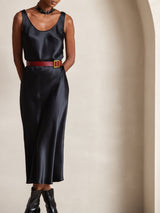 [Black] SilkSilky  Sleeveless Scoop Neck Dress 007
