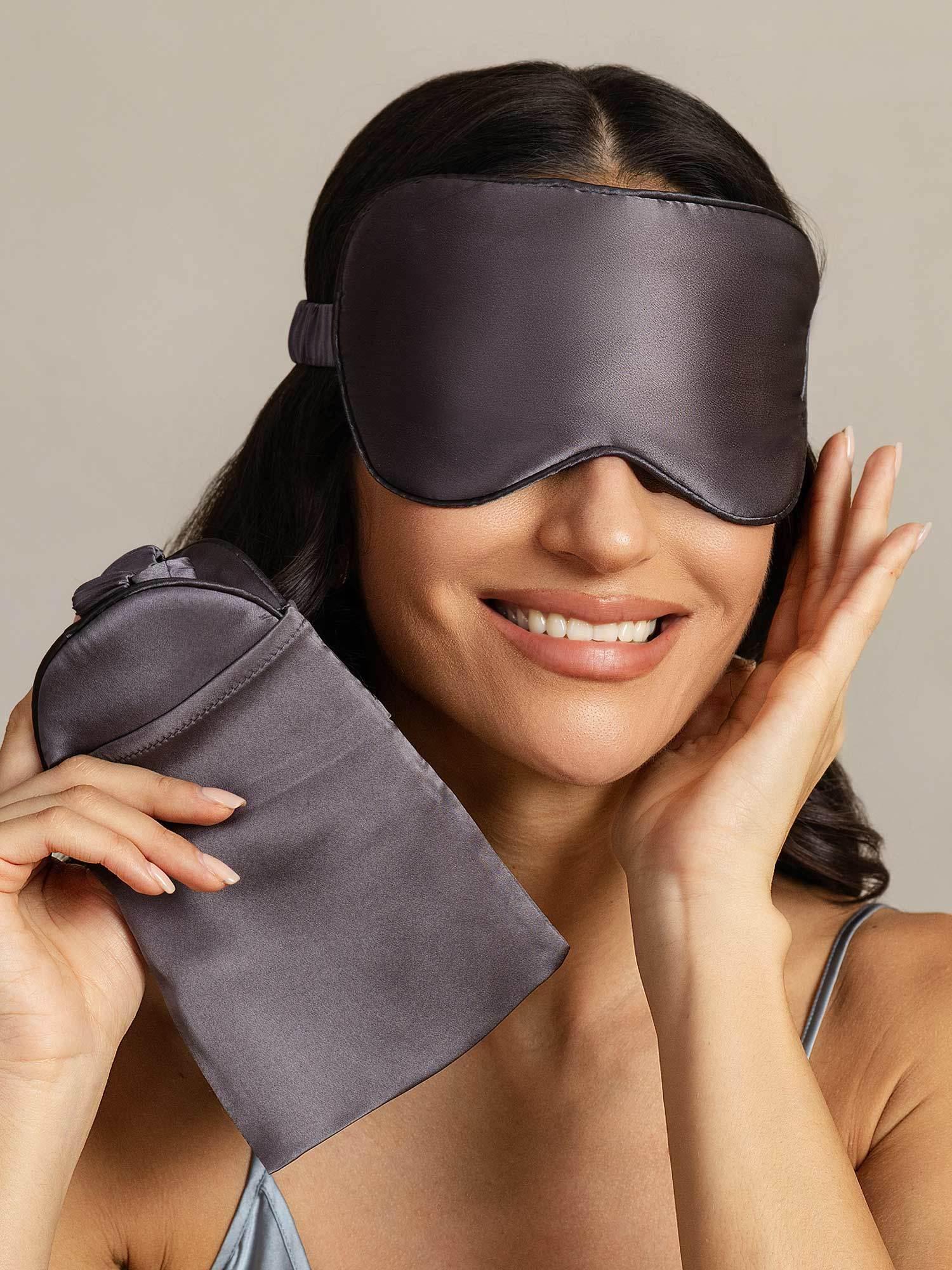 [DarkGray] SilkSilky Pure Silk Eye Mask 005
