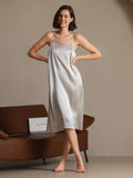 SilkSilky 19Momme Silk Blend Sleeveless Dress LightGray 003