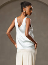 [Light Blue] SilkSilky  Sleeveless V Neck Camisole Top 002