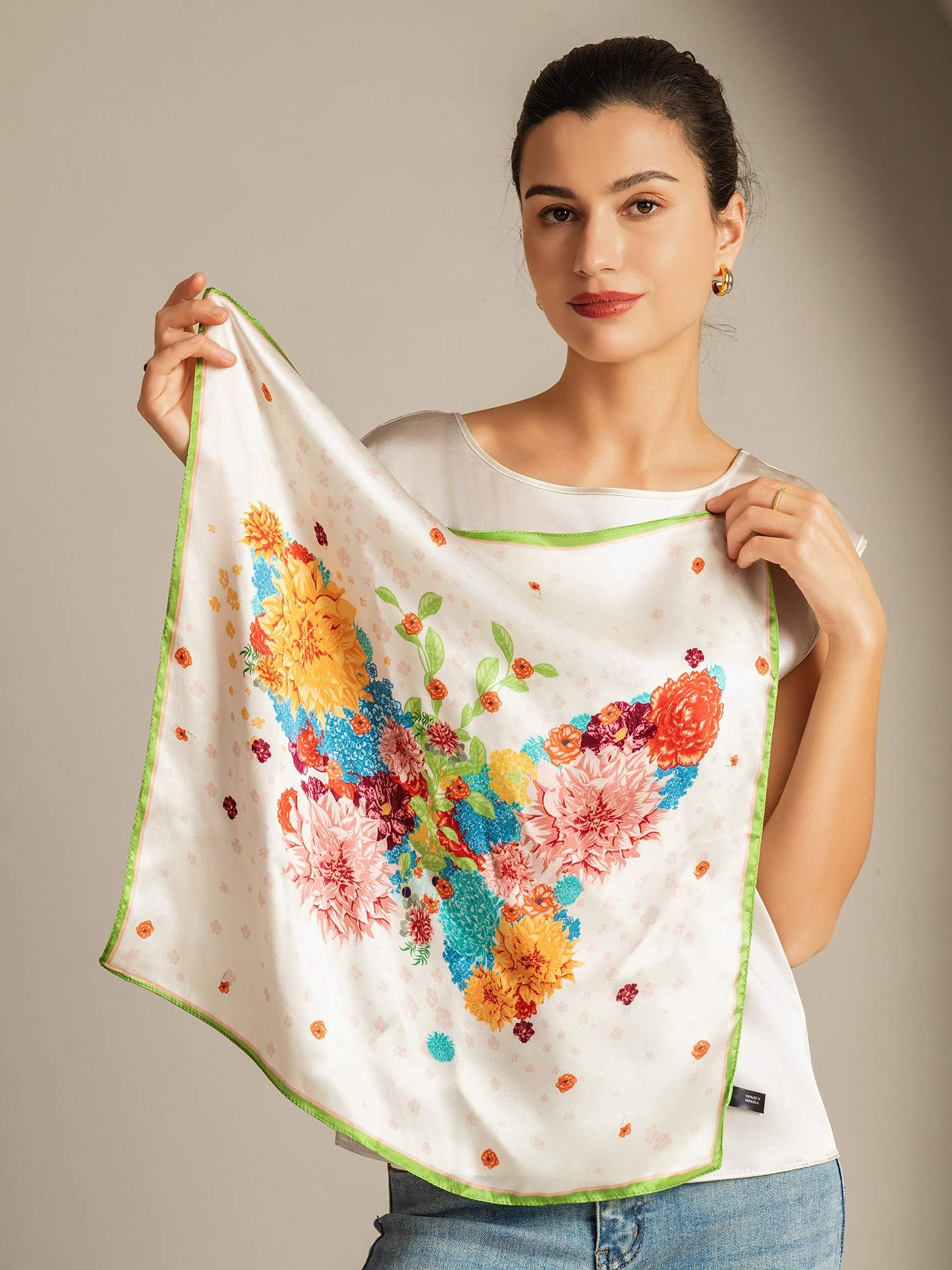 [Multi] SilkSilky Pure Silk Scarf 001