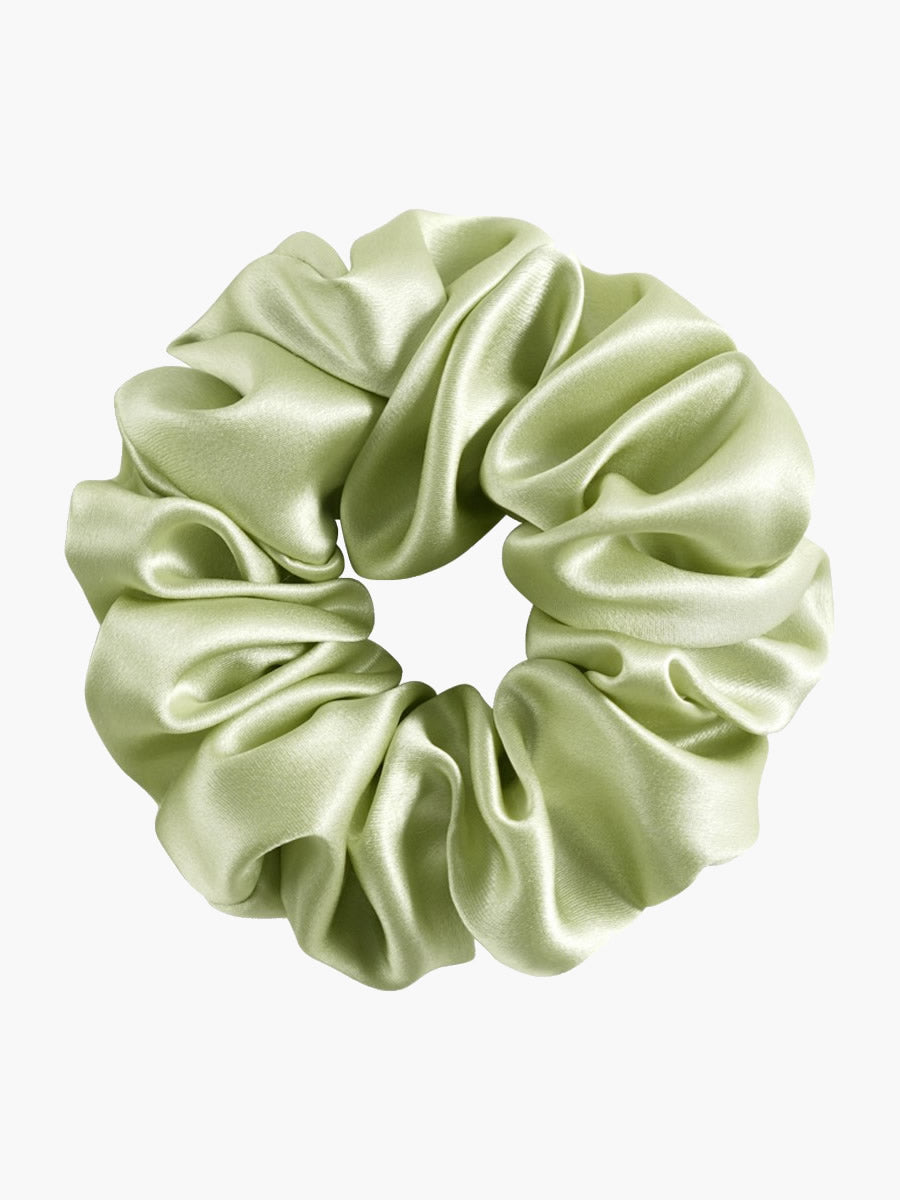 SilkSilky  19Momme Pure Silk Scrunchie LightGreen 003