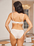 SilkSilky US Silk Knitted Bra&Panty Set White 003