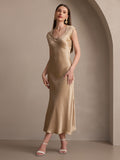 SilkSilky US19MommeSilkBlendSleevelessRoundNeckDressChampagne005