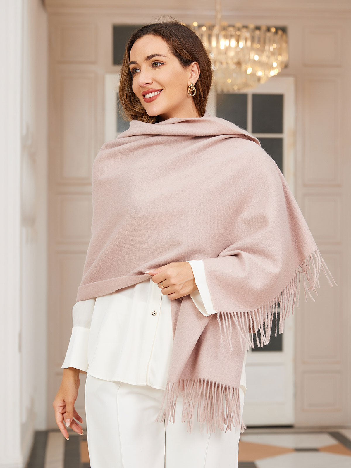 [Light Beige] SilkSilky  Wool Scarf 003
