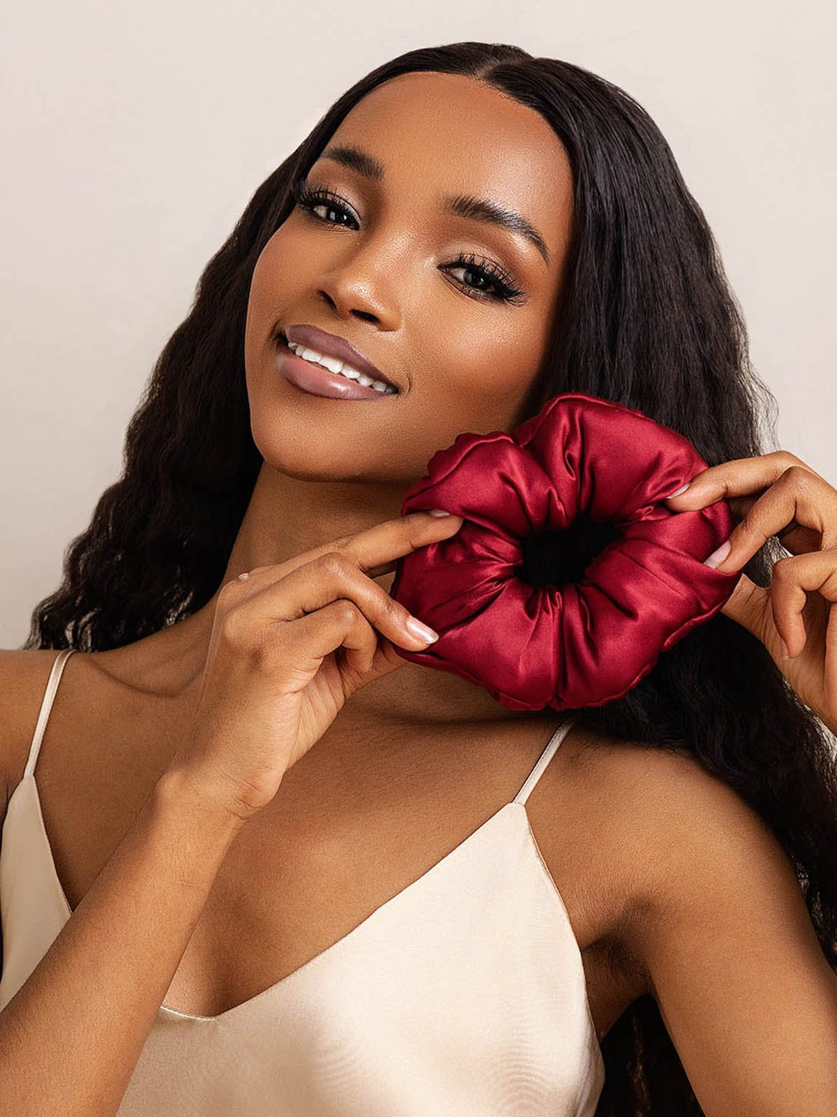 [Wine] SilkSilky  Pure Silk Scrunchie 002