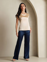 [Champagne] SilkSilky  Sleeveless Round Neck Camisole Top 004