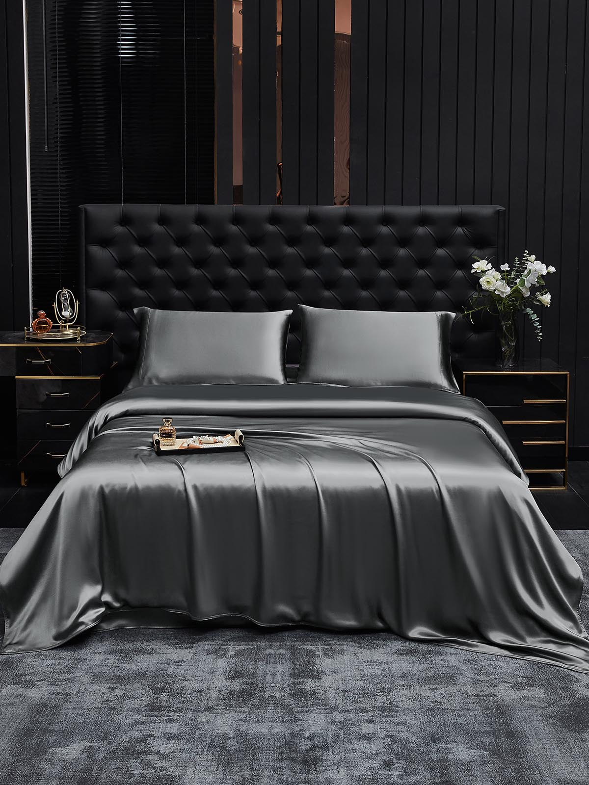 [Dark Gray] SilkSilky  19Momme Pure Silk Bedding Set 002