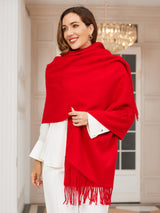 [Red] SilkSilky  Wool Scarf 003