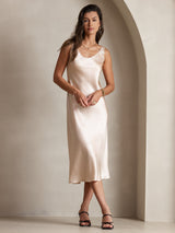 [Champagne] SilkSilky  Sleeveless Scoop Neck Dress 003