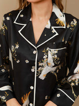 [Black] SilkSilky  Pure Silk Womens Pajamas 007
