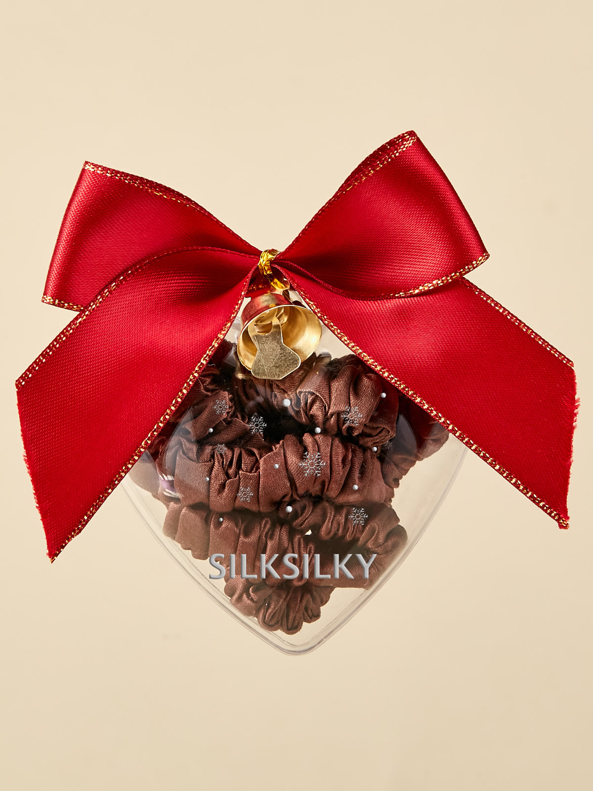 SilkSilky  Pure Silk Scrunchie Coffee 001