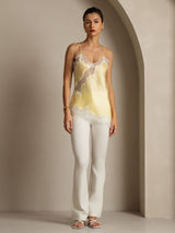 [Light Yellow] SilkSilky  Spaghetti Strap V Neck Camisole Top 007
