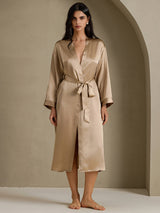 [Champagne] SilkSilky  Long Sleeve Women's Robe 001