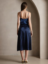 [Dark Blue] SilkSilky  Spaghetti Strap V Neck Camisole Top 002