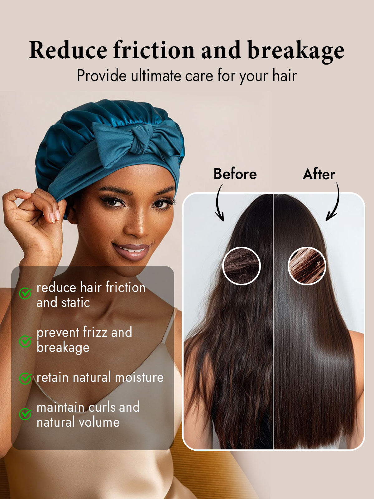 [Teal] SilkSilky  Pure Silk Sleep Cap 003